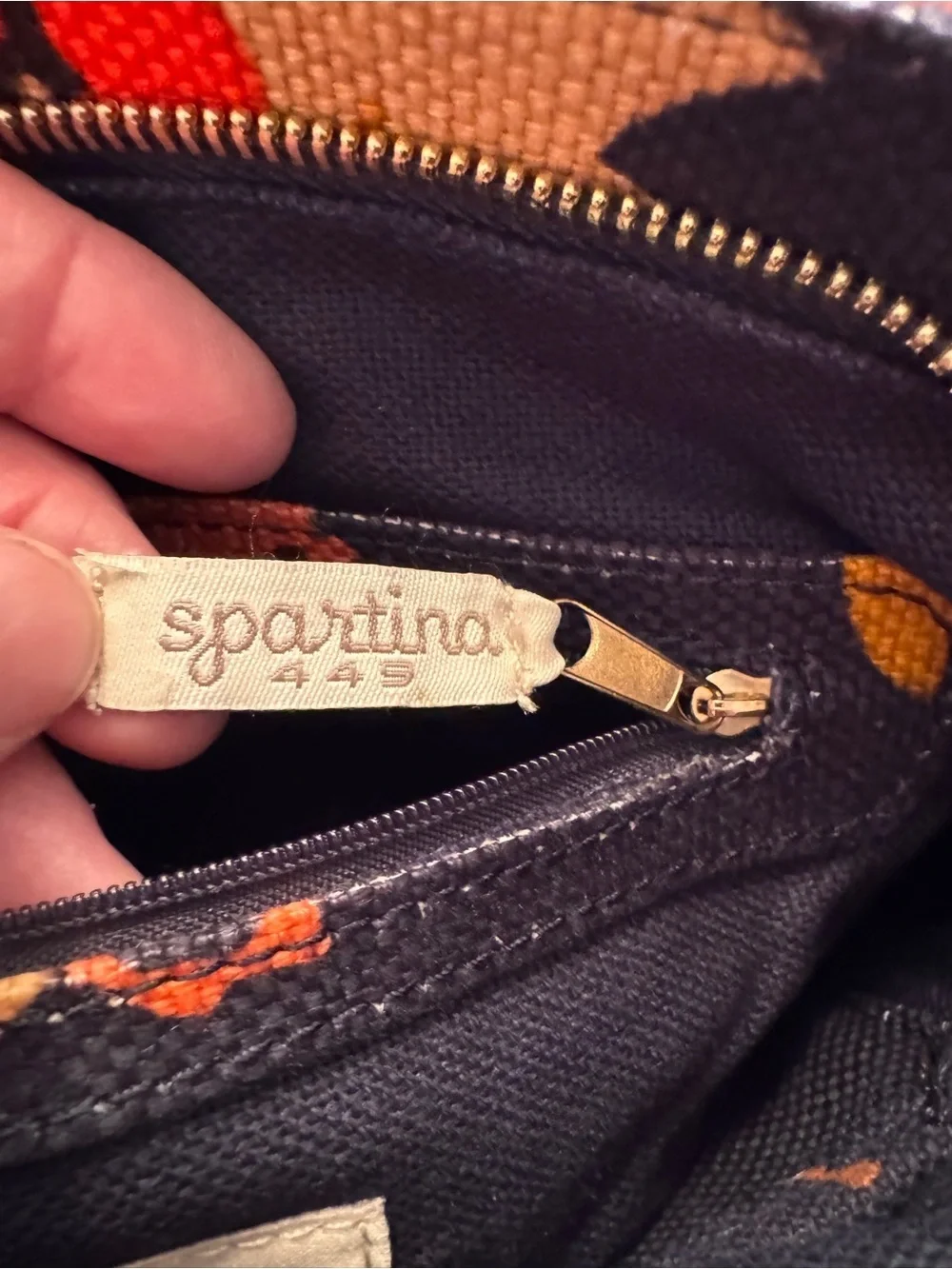 Spartina 449 De Renne Zipper Hipster - Floral Linen - NEEDS NEW STRAP or fixed